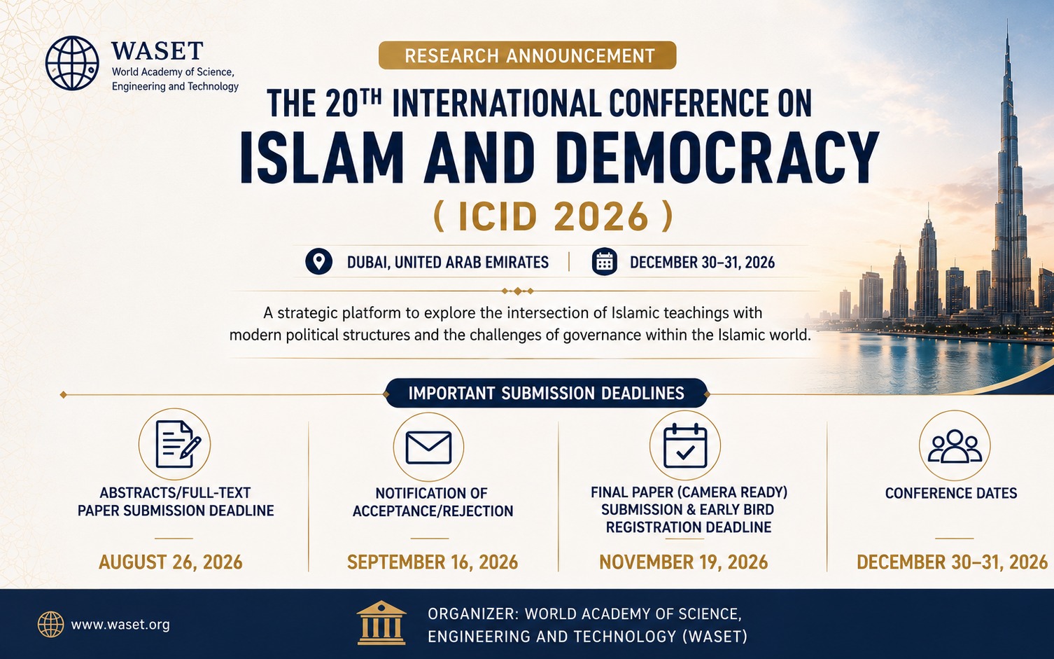 The 20th International Conference on Islam and Democracy in Dubai